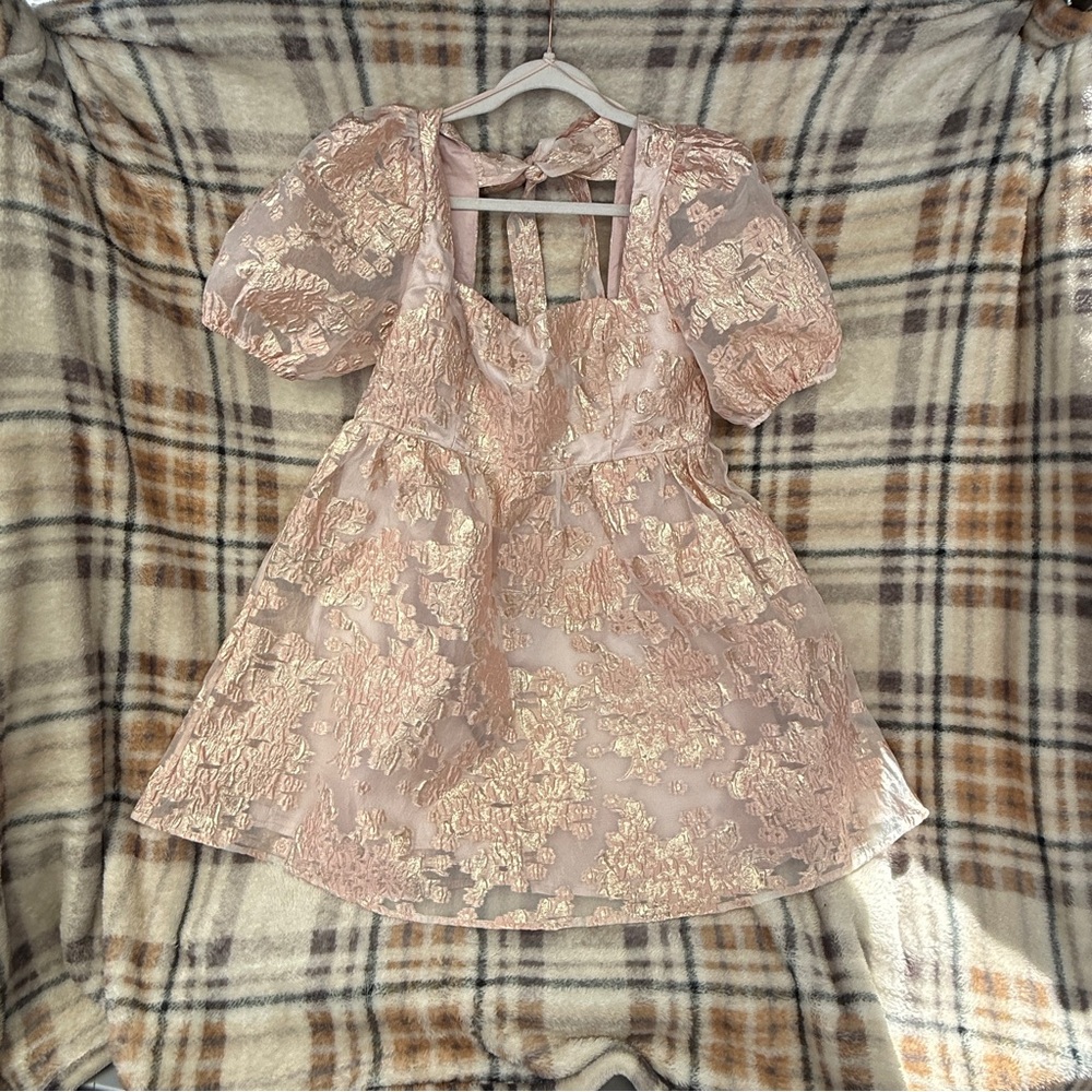 Fashion Nova Pink and Gold Dress #131